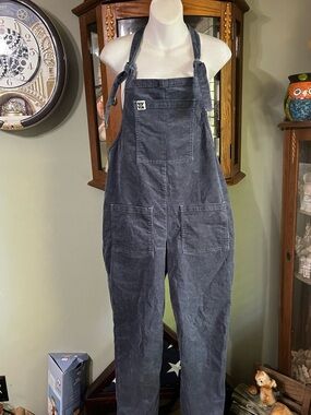 Lucy & Yak Dusty Blue Corduory Comfortable Oversize Overalls Size 6